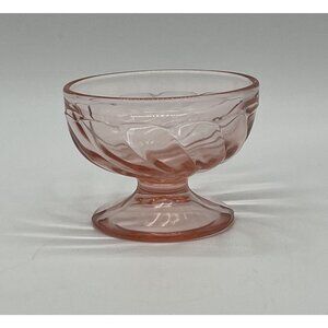 Vintage Paden Coty Rena Pink Sherbet/Dessert Bowl, Optic Swirl, Depression Glass